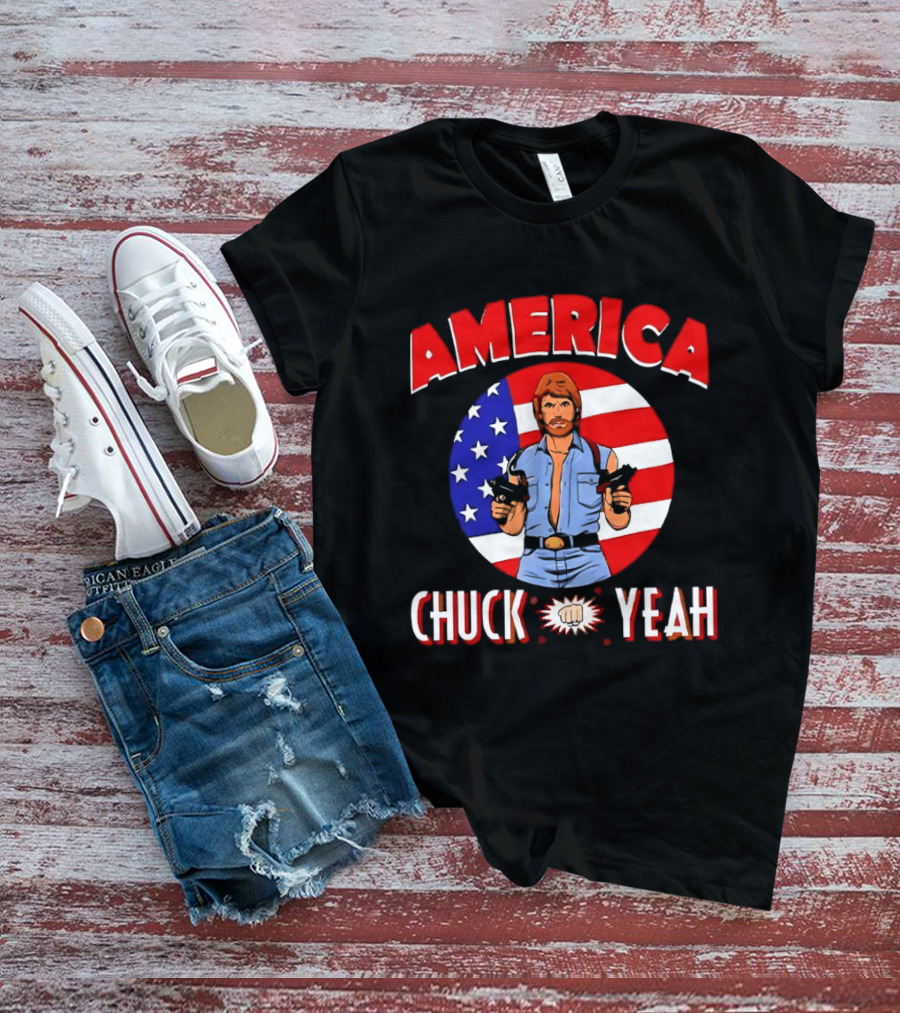 America Chuck Yeah Chuck Norris USA Flag T-Shirt