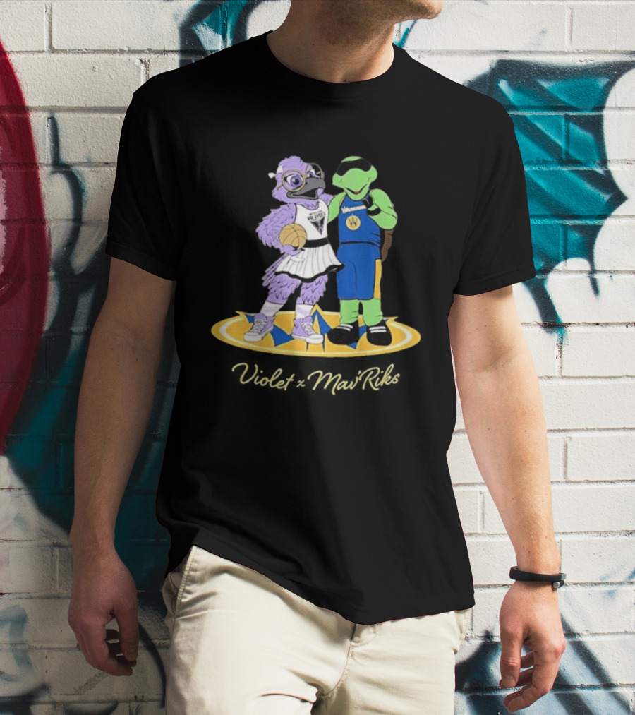 Violet Mavericks Giveaway 2026 Basketball Bird And Turtle Mascots T-Shirt