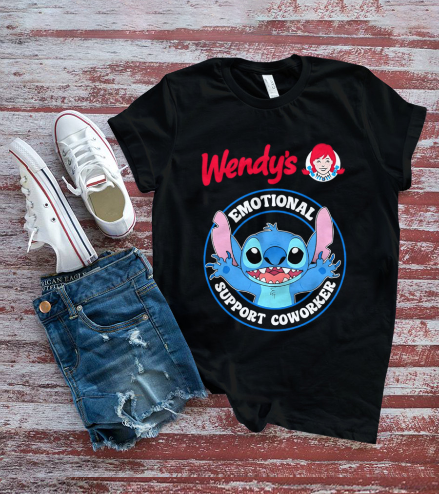 Wendy's Emotional Support Coworker Stitch Bluey T-Shirt