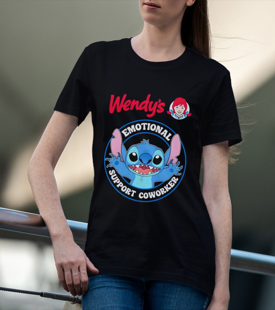 Wendy's Emotional Support Coworker Stitch Bluey T-Shirt