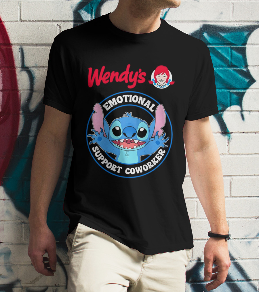 Wendy's Emotional Support Coworker Stitch Bluey T-Shirt