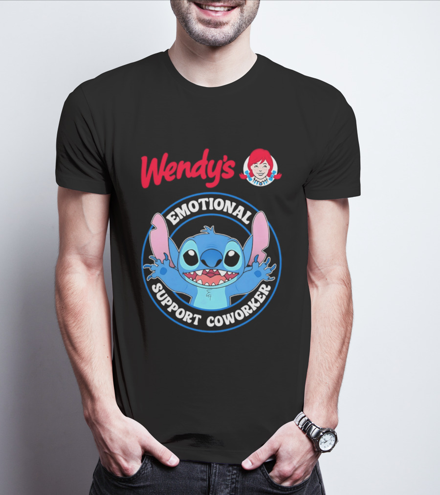 Wendy's Emotional Support Coworker Stitch Bluey T-Shirt
