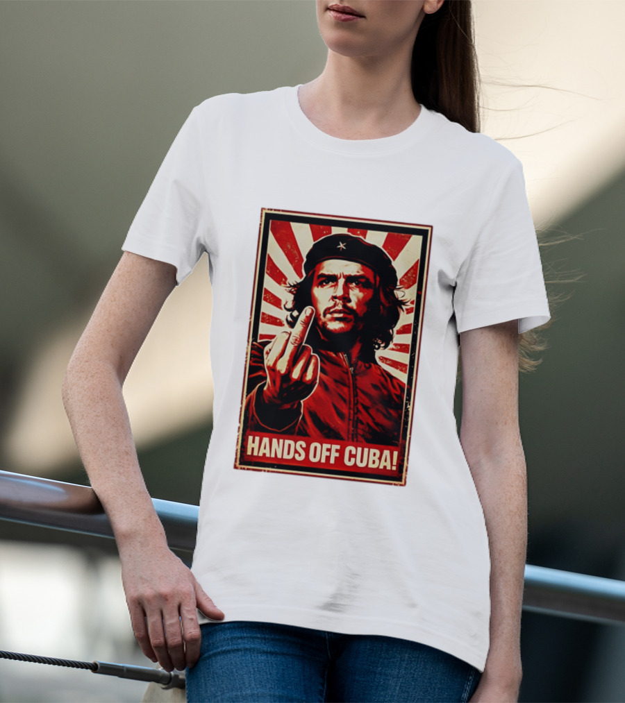 Che Guevara Hands Off Cuba Middle Finger Iconic Image T-Shirt
