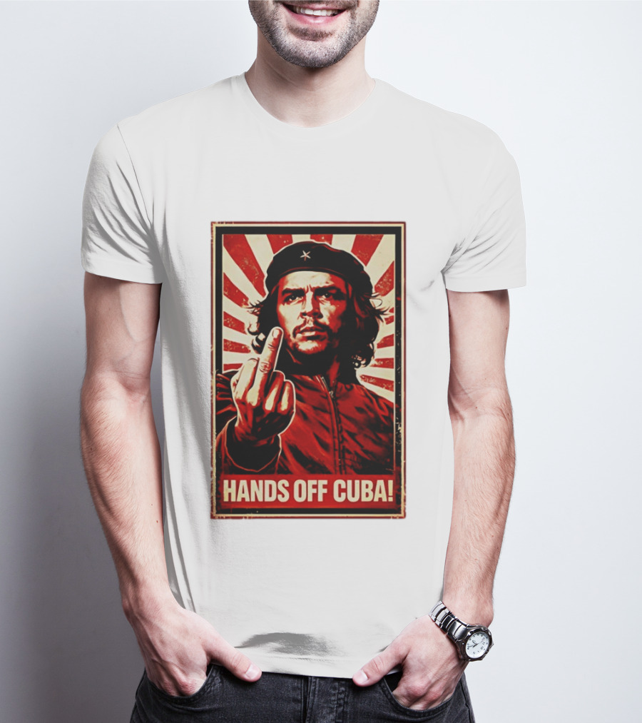 Che Guevara Hands Off Cuba Middle Finger Iconic Image T-Shirt