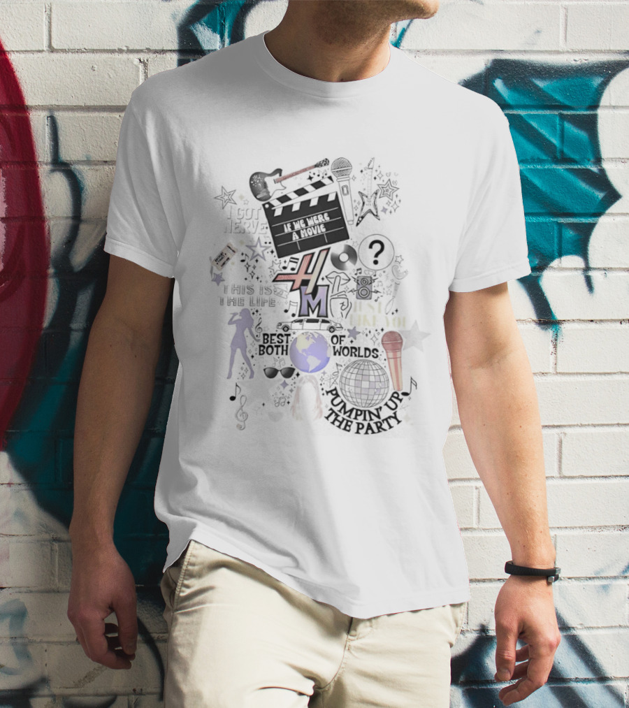 Hannah Montana Best Of Both Worlds 2026 Y2K Retro Music Theme Microphone Disco Stars T-Shirt