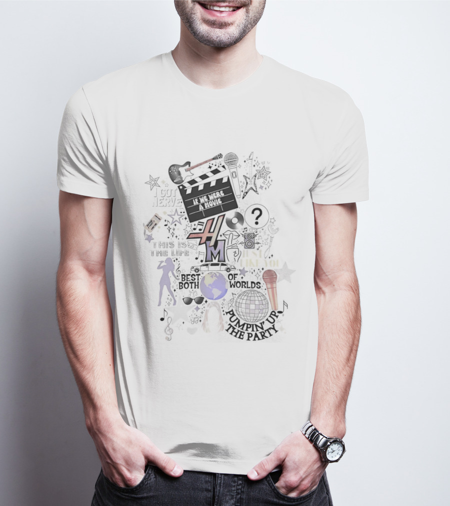 Hannah Montana Best Of Both Worlds 2026 Y2K Retro Music Theme Microphone Disco Stars T-Shirt