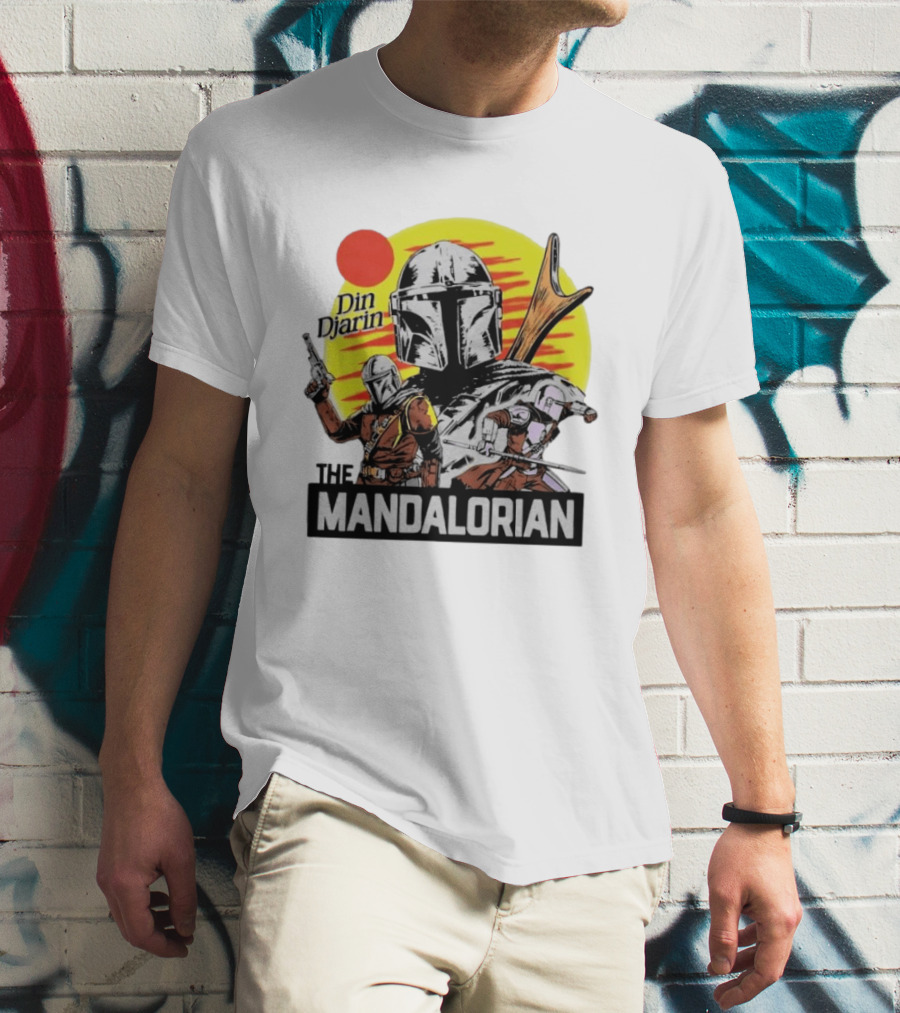 The Mandalorian Din Djarin Star Wars Retro Comic T-Shirt