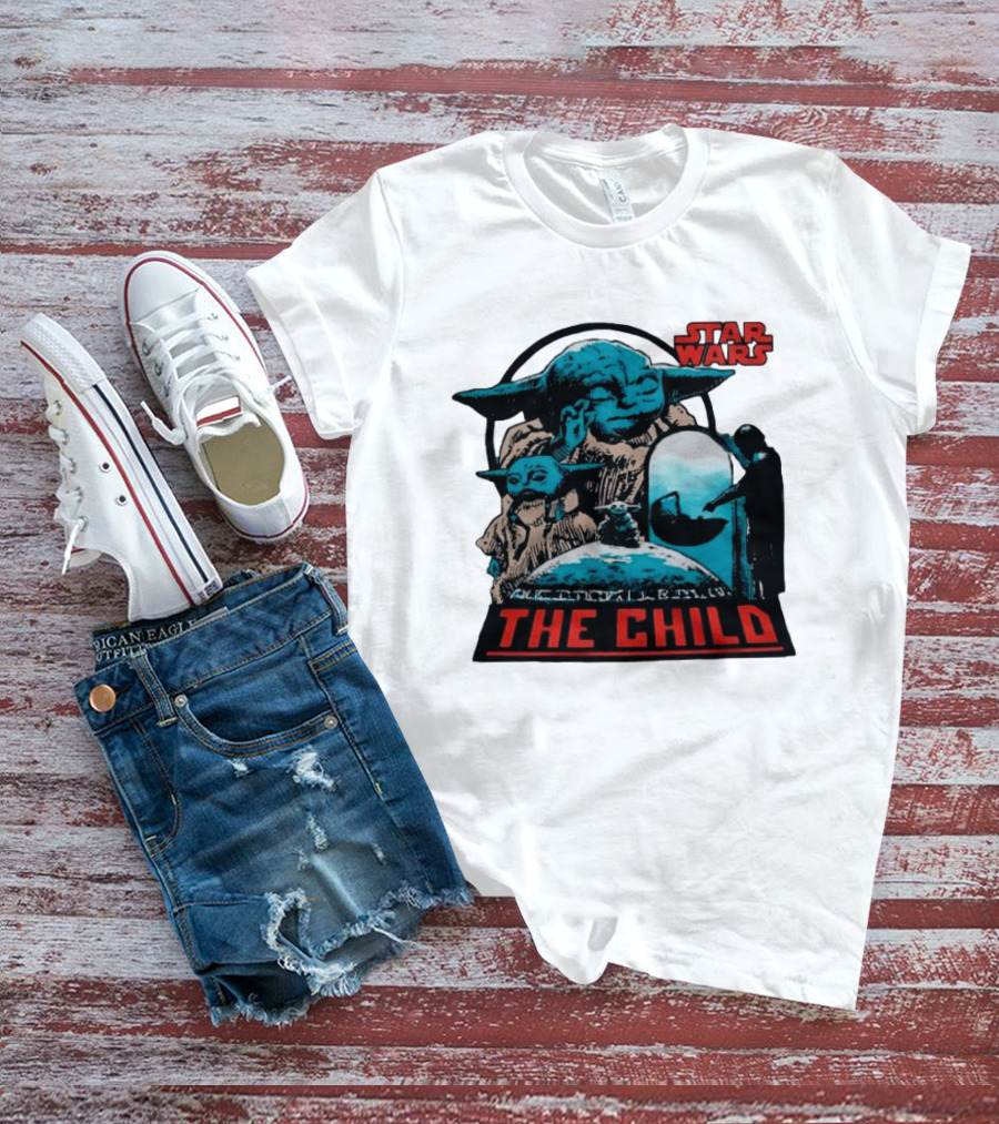 Star Wars The Mandalorian Grogu The Child Retro Comic T-Shirt