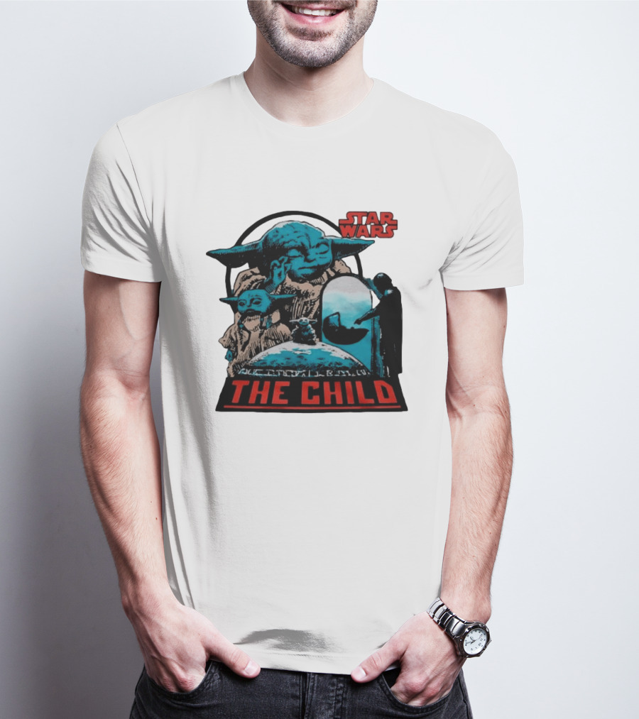 Star Wars The Mandalorian Grogu The Child Retro Comic T-Shirt