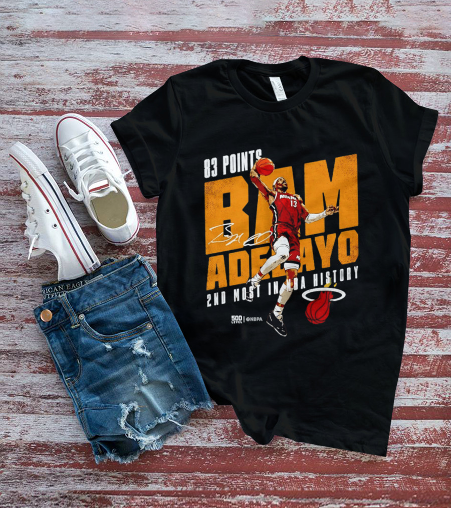 83 Points Bam Adebayo Miami Heat 2nd Most In NBA History T-Shirt