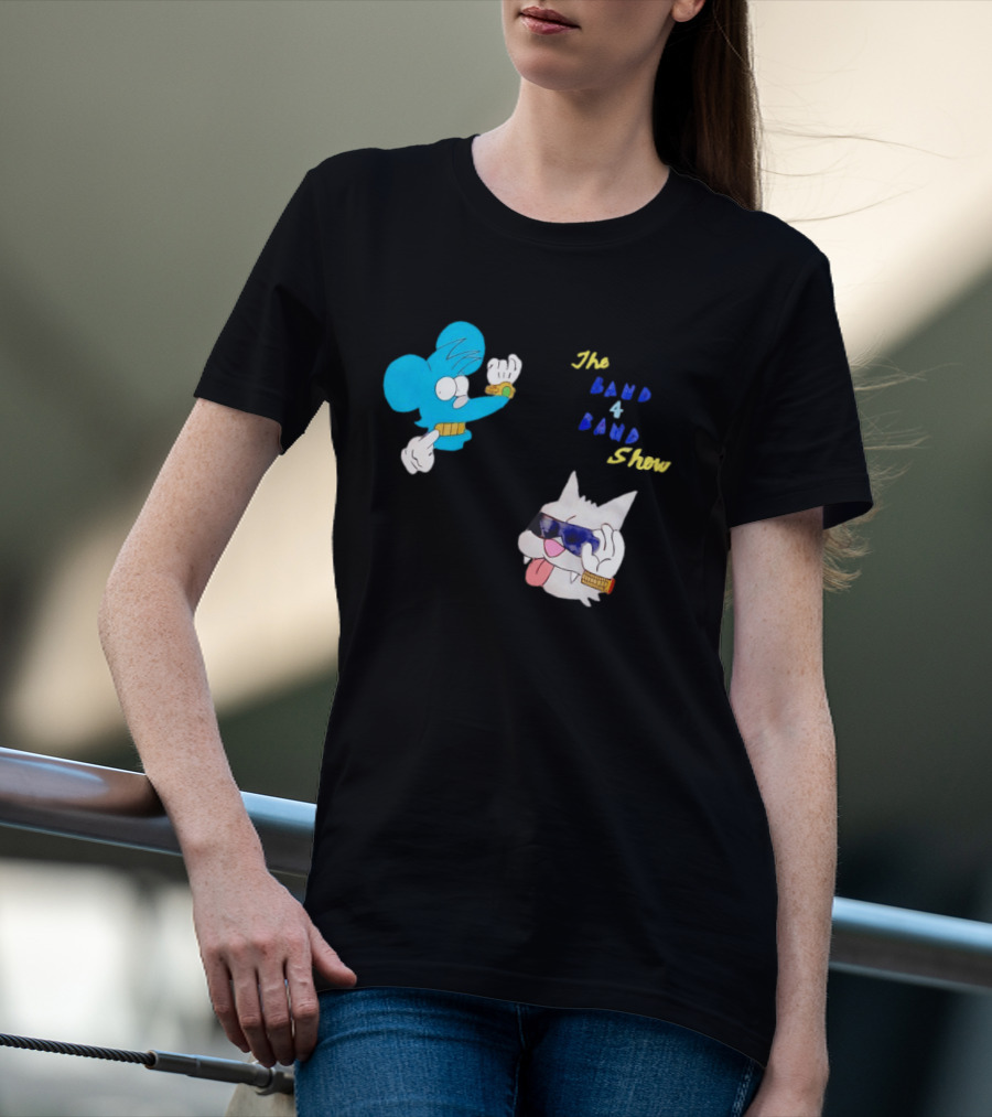The Itchy And Scratchy Band 4 Band Show Cartoon Characters T-Shirt