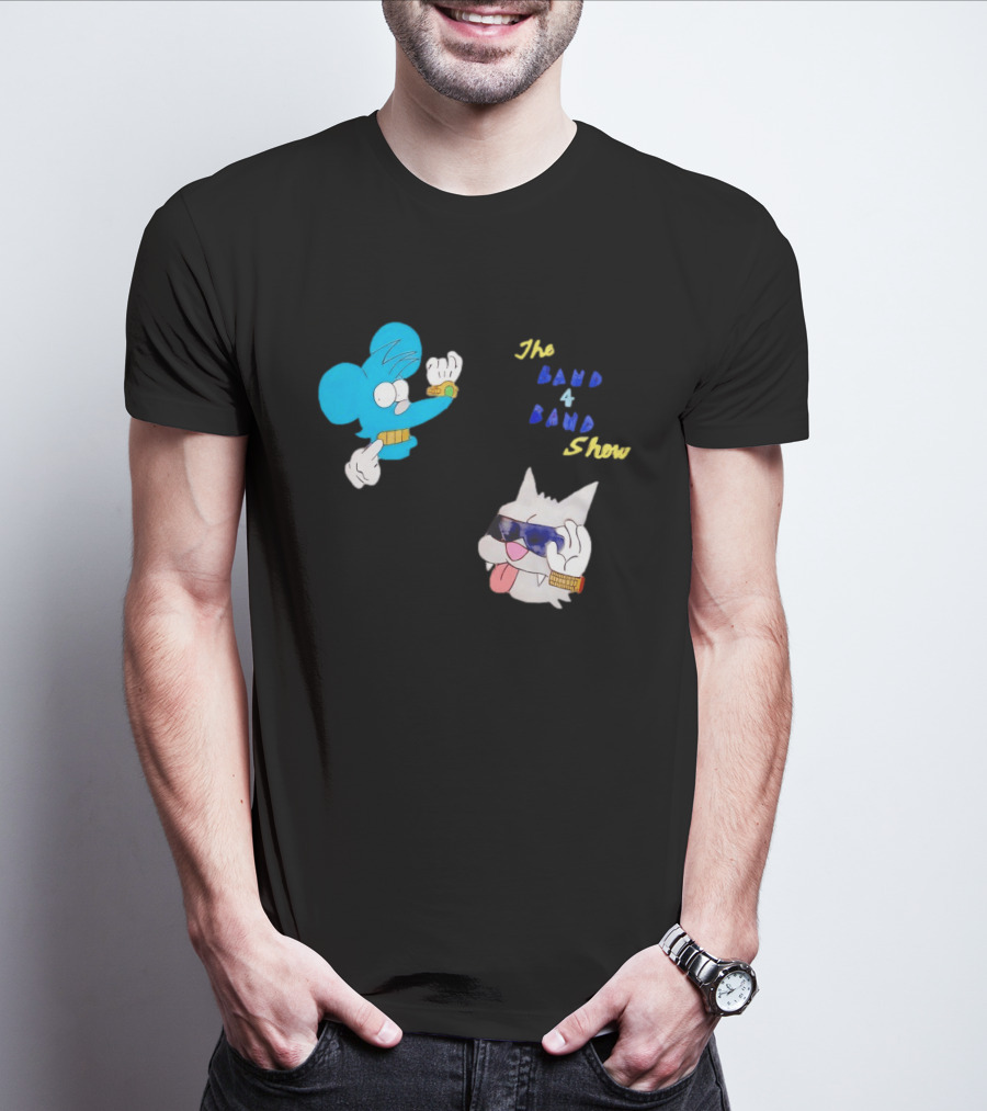 The Itchy And Scratchy Band 4 Band Show Cartoon Characters T-Shirt