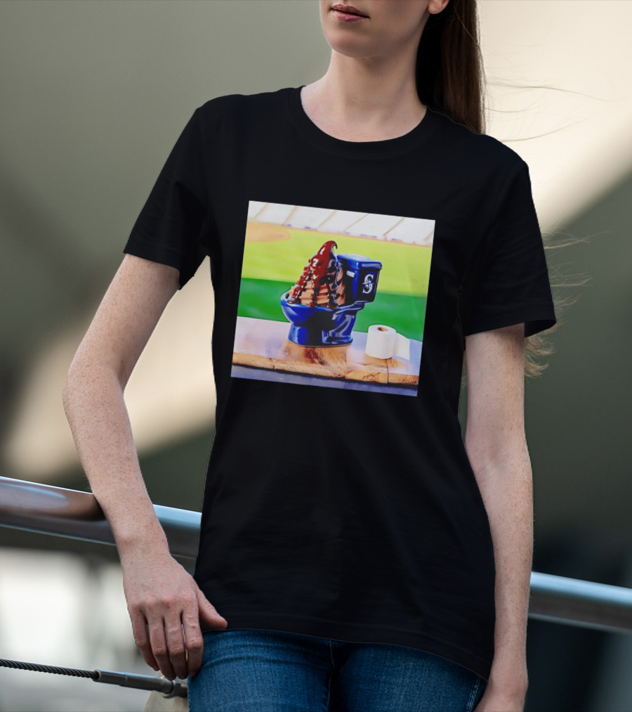 Mariners Big Dumper Sundae Chocolate Ice Cream Toilet Stadium T-Shirt