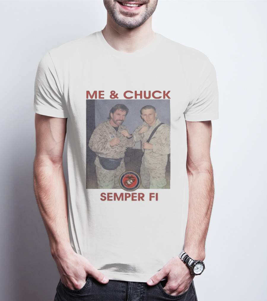 Me And Chuck Semper Fi USMC Marines T-Shirt