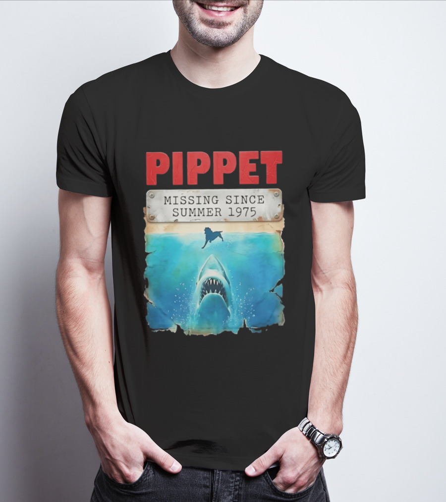Pippet Missing Since Summer 1975 Shark Attack Scene T-Shirt
