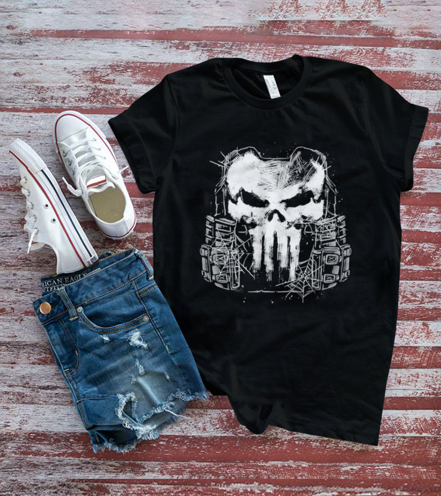 Punisher Skull Tactical Vest Halloween Night T-Shirt