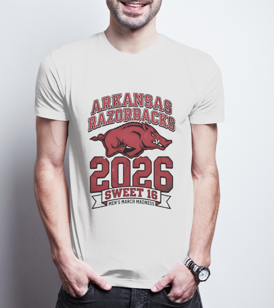 Arkansas Razorbacks 2026 Sweet 16 Men's March Madness T-Shirt