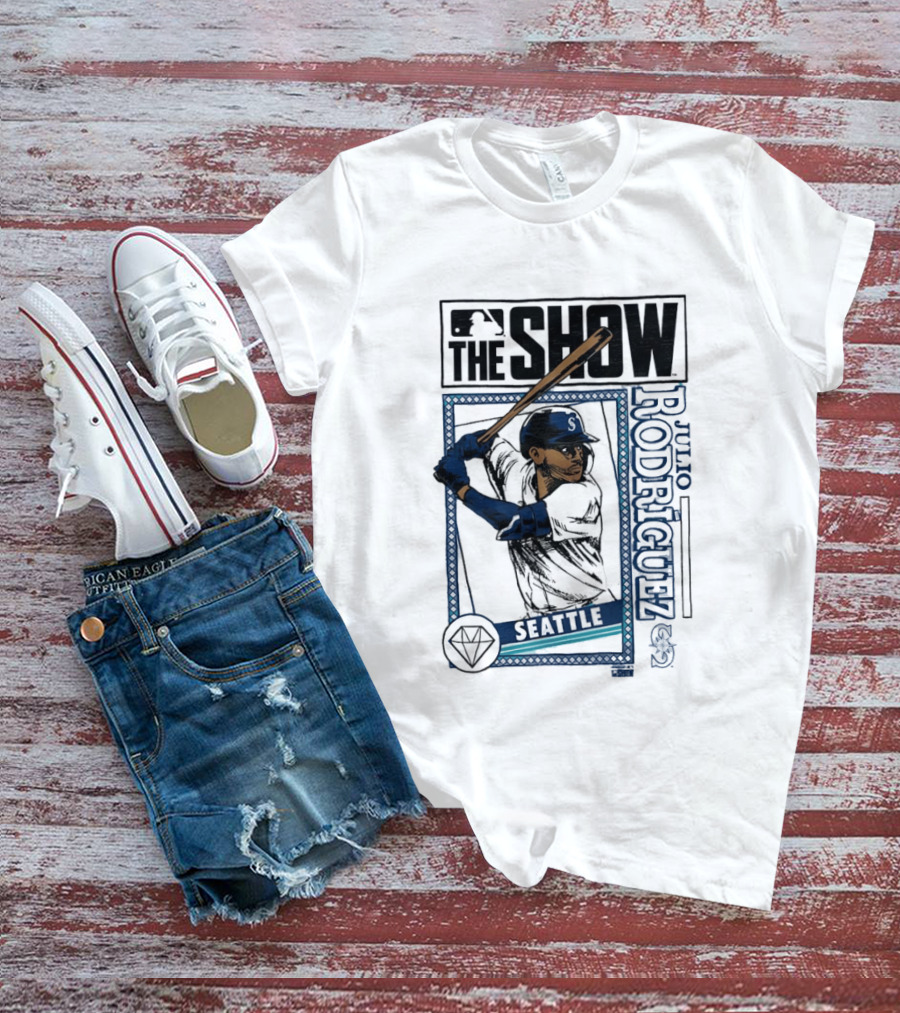 MLB The Show Julio Rodriguez Seattle Mariners Caricature 44 T-Shirt