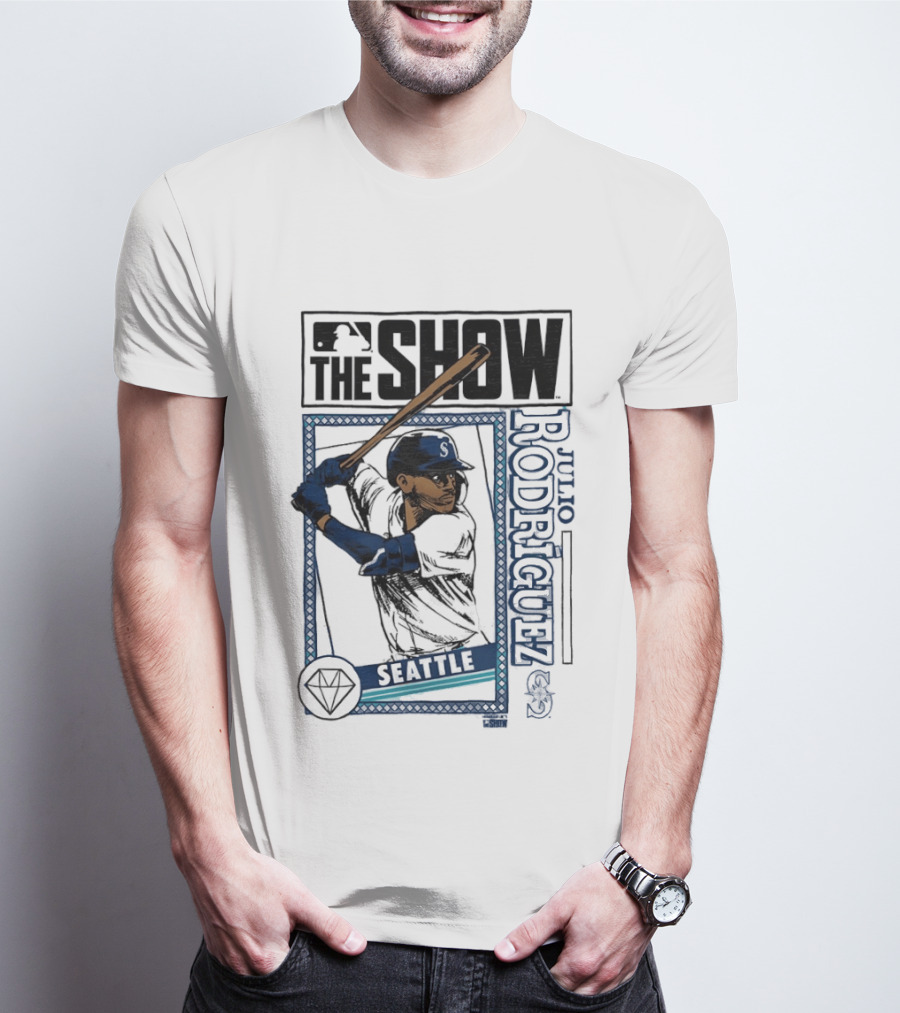 MLB The Show Julio Rodriguez Seattle Mariners Caricature 44 T-Shirt