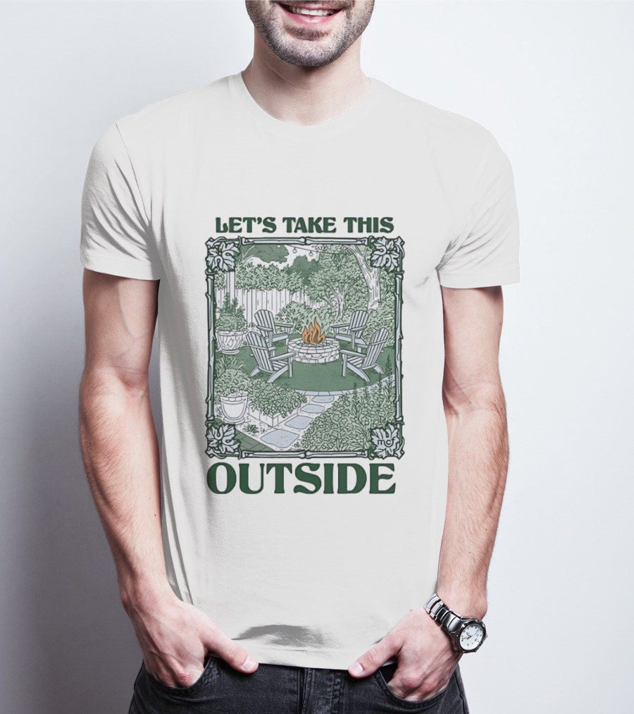 Let's Take This Outside Campfire Garden Gathering T-Shirt