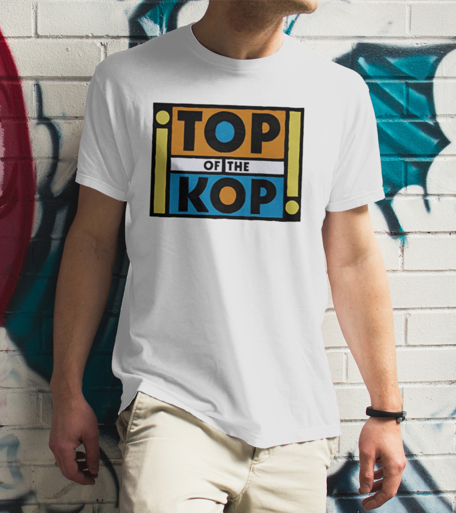 Top Of The Kop Block Lettering Bold Colorful Rectangles T-Shirt