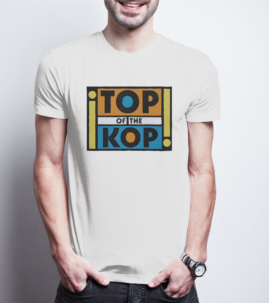 Top Of The Kop Block Lettering Bold Colorful Rectangles T-Shirt