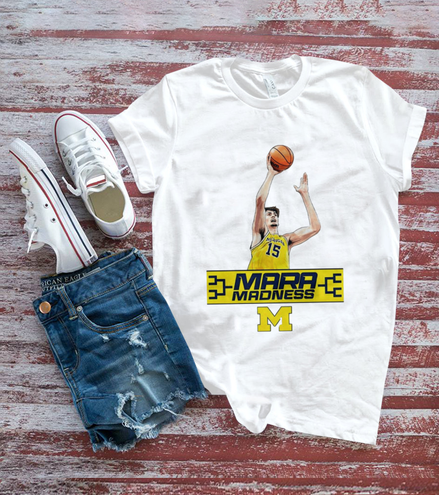 Mara Madness University Of Michigan Basketball Aday Mara Number 15 T-Shirt