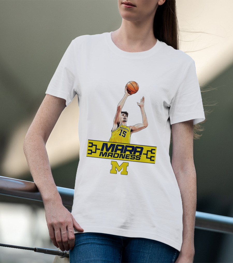 Mara Madness University Of Michigan Basketball Aday Mara Number 15 T-Shirt