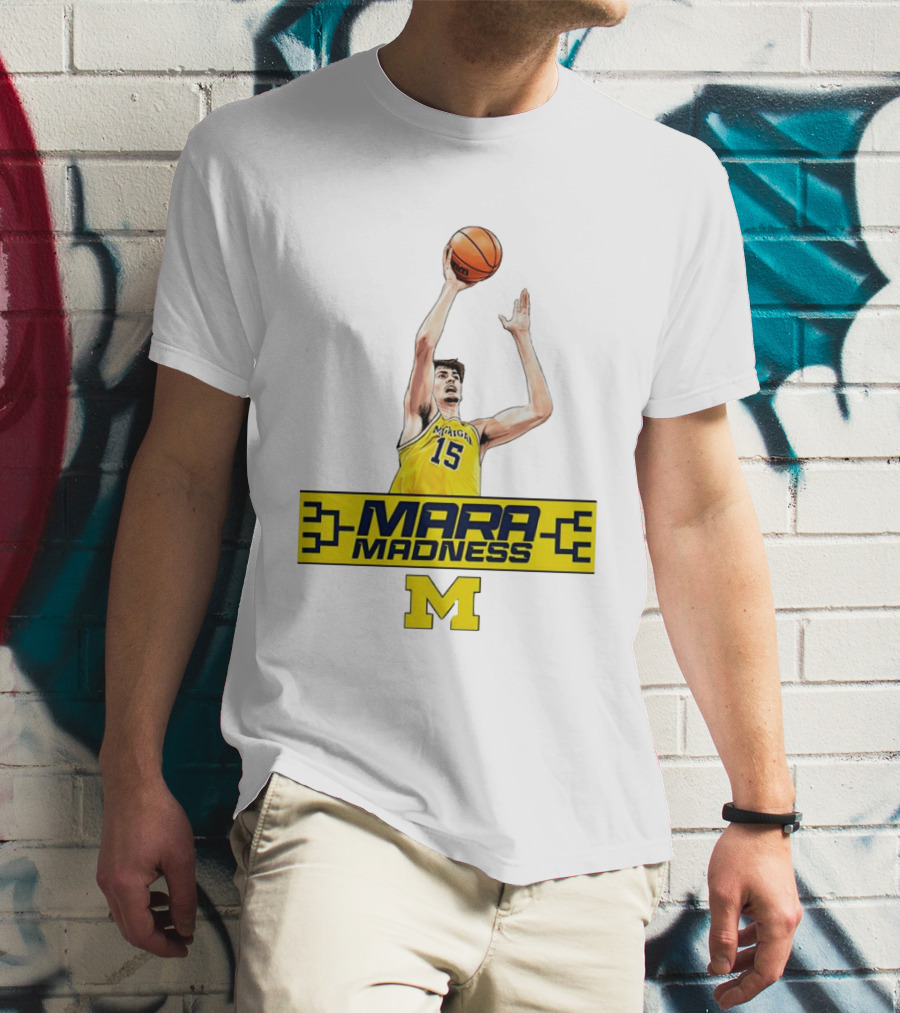Mara Madness University Of Michigan Basketball Aday Mara Number 15 T-Shirt