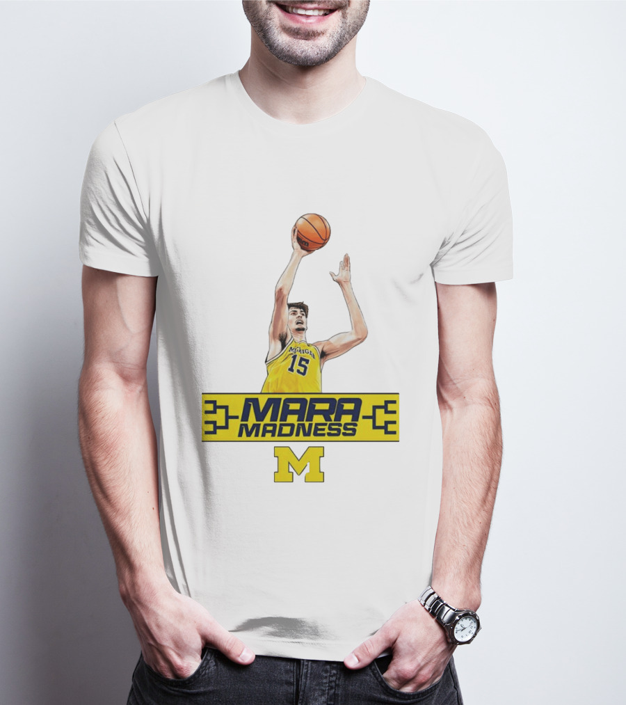 Mara Madness University Of Michigan Basketball Aday Mara Number 15 T-Shirt