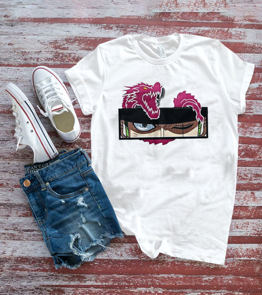 One Piece Roronoa Zoro Wano Purple Dragon Eyes Anime Manga T-Shirt