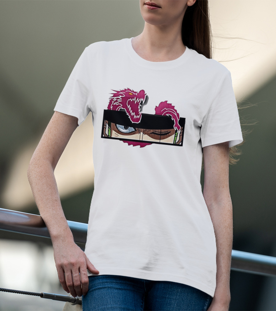 One Piece Roronoa Zoro Wano Purple Dragon Eyes Anime Manga T-Shirt