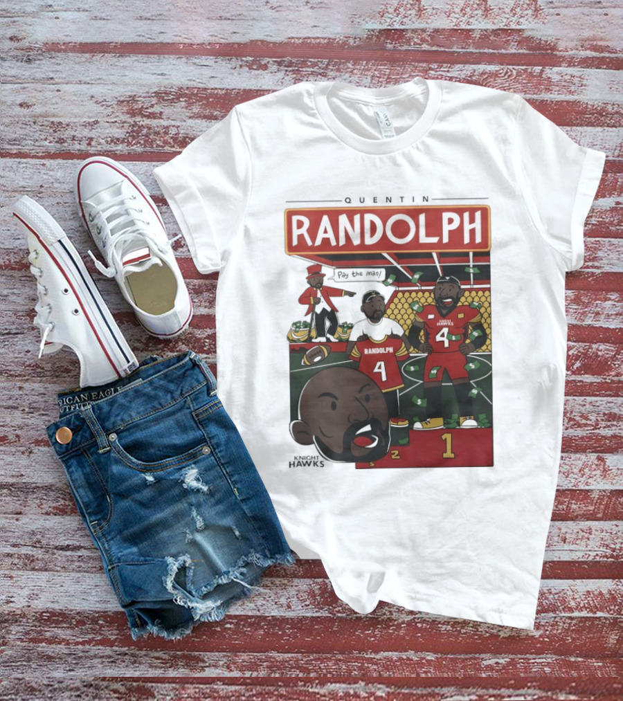 Randolph Quentin Knight Hawks Pay The Man Football Scene T-Shirt