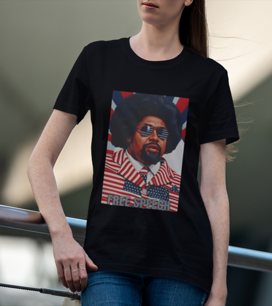 Aftoman Free Speech Patriotic Afro American Flag Suit T-Shirt