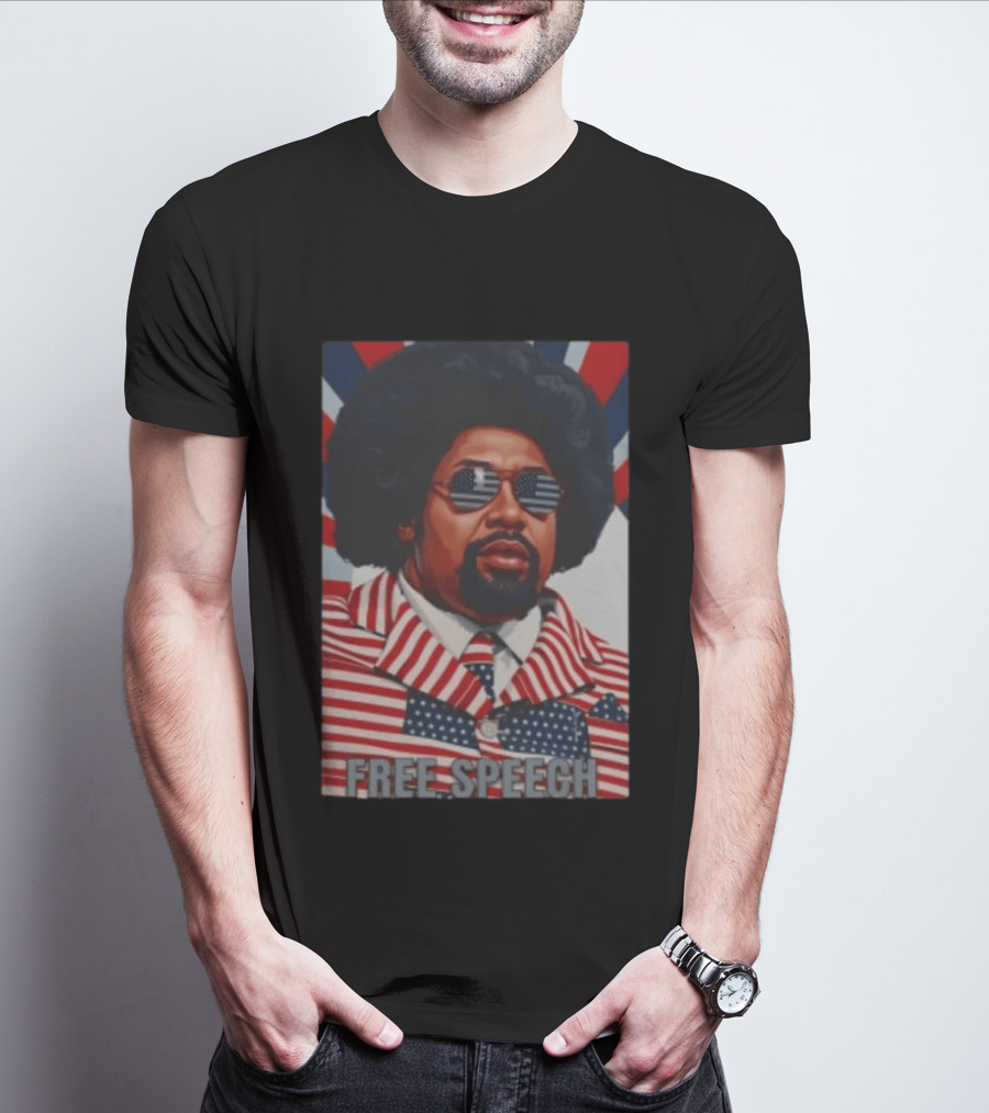 Aftoman Free Speech Patriotic Afro American Flag Suit T-Shirt