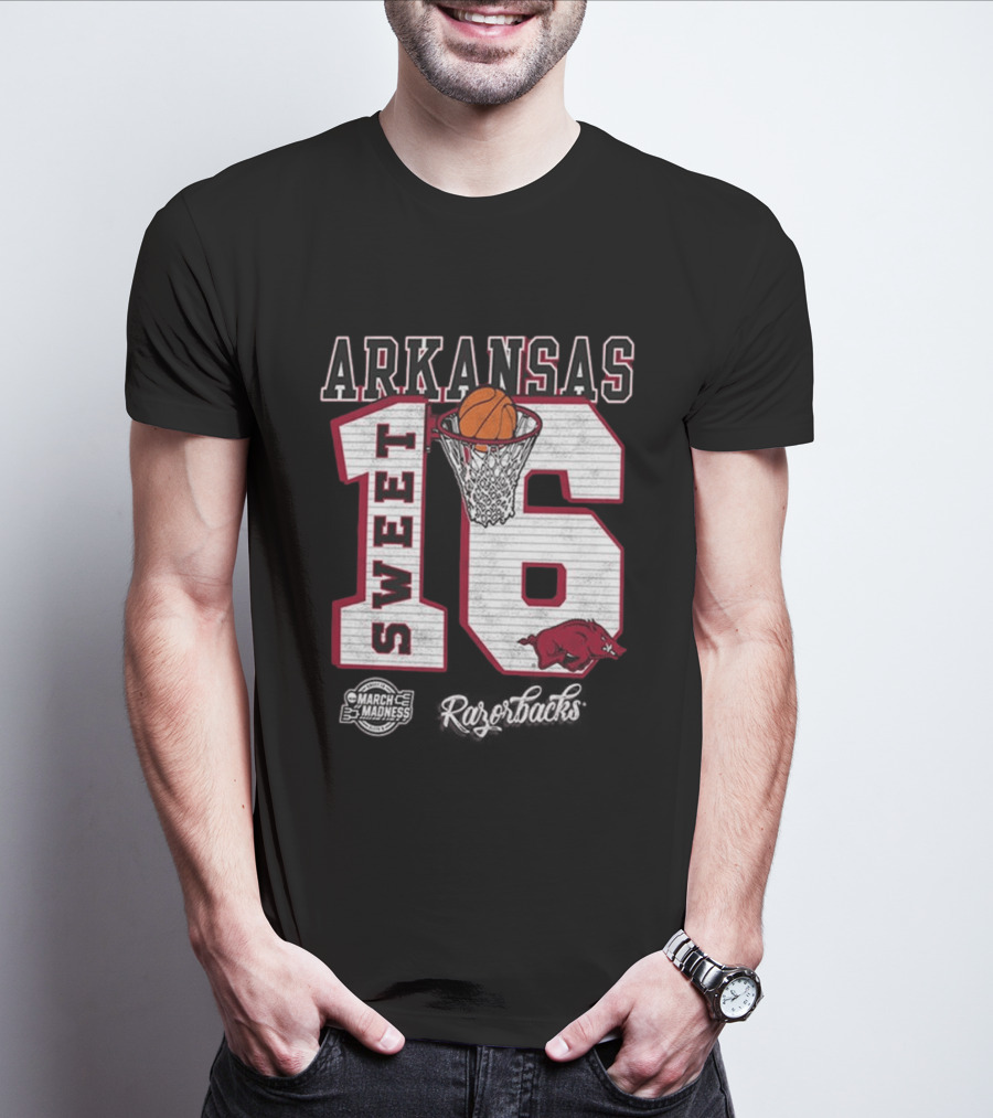 Arkansas Razorbacks March Madness 2026 NCAA Sweet 16 Basketball T-Shirt