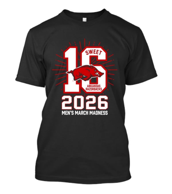 Arkansas Razorbacks Sweet 16 2026 Men's March Madness T-Shirt