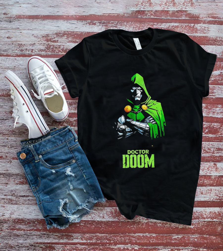 Doctor Doom Green Armor Crossed Arms Marvel T-Shirt
