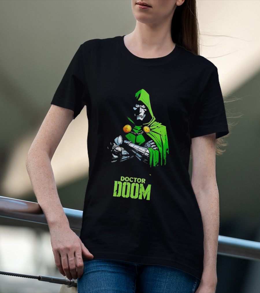 Doctor Doom Green Armor Crossed Arms Marvel T-Shirt