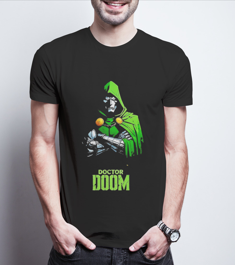 Doctor Doom Green Armor Crossed Arms Marvel T-Shirt