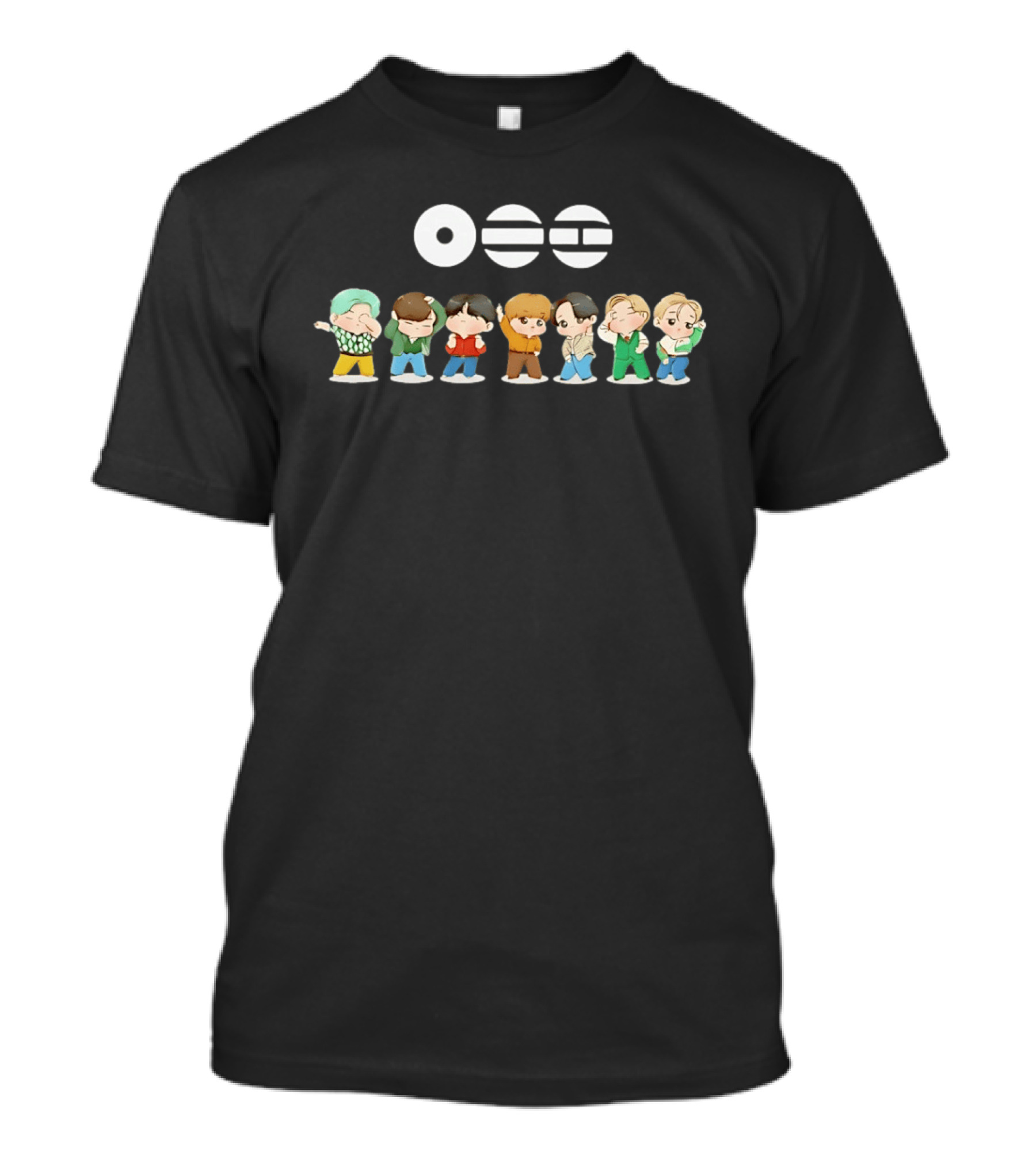 BTS Chibi Characters With Cute Expressions And BTS T-Shirt