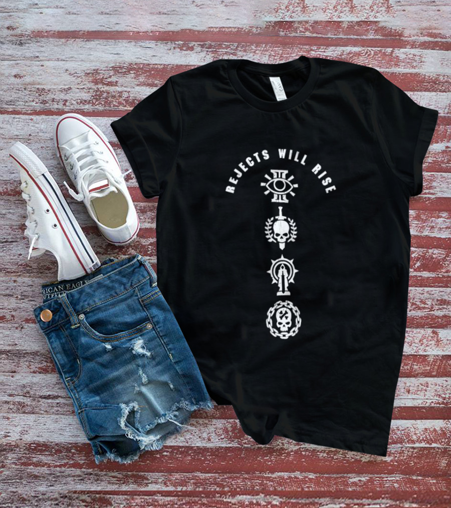 Rejects Will Rise Eye And Skull Symbol Collection T-Shirt