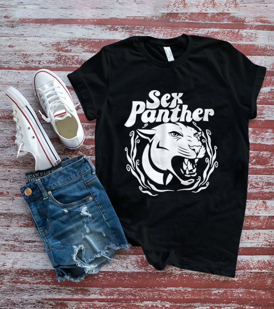 Sex Panther Anchorman Panther Head Motif T-Shirt