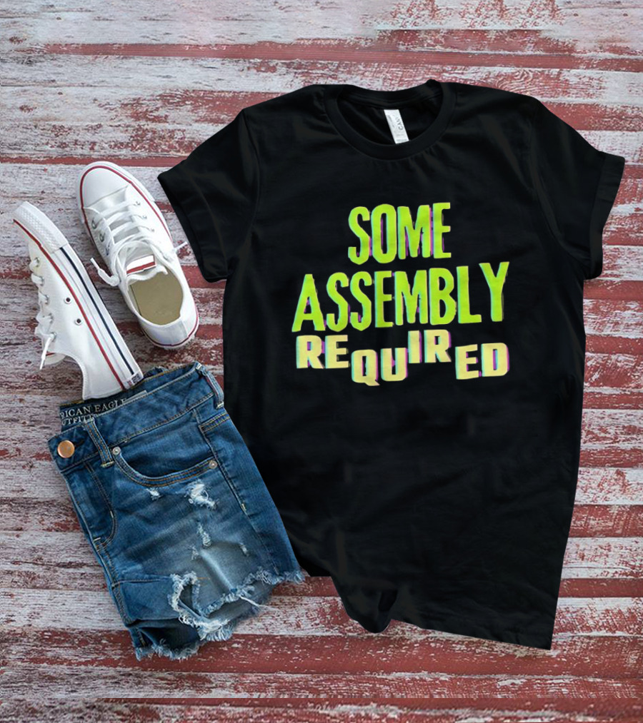 Some Assembly Required Block Style Multicolor T-Shirt