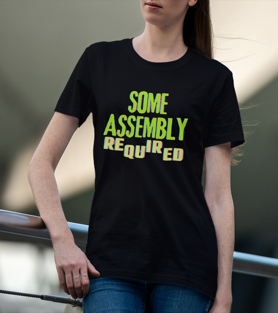 Some Assembly Required Block Style Multicolor T-Shirt