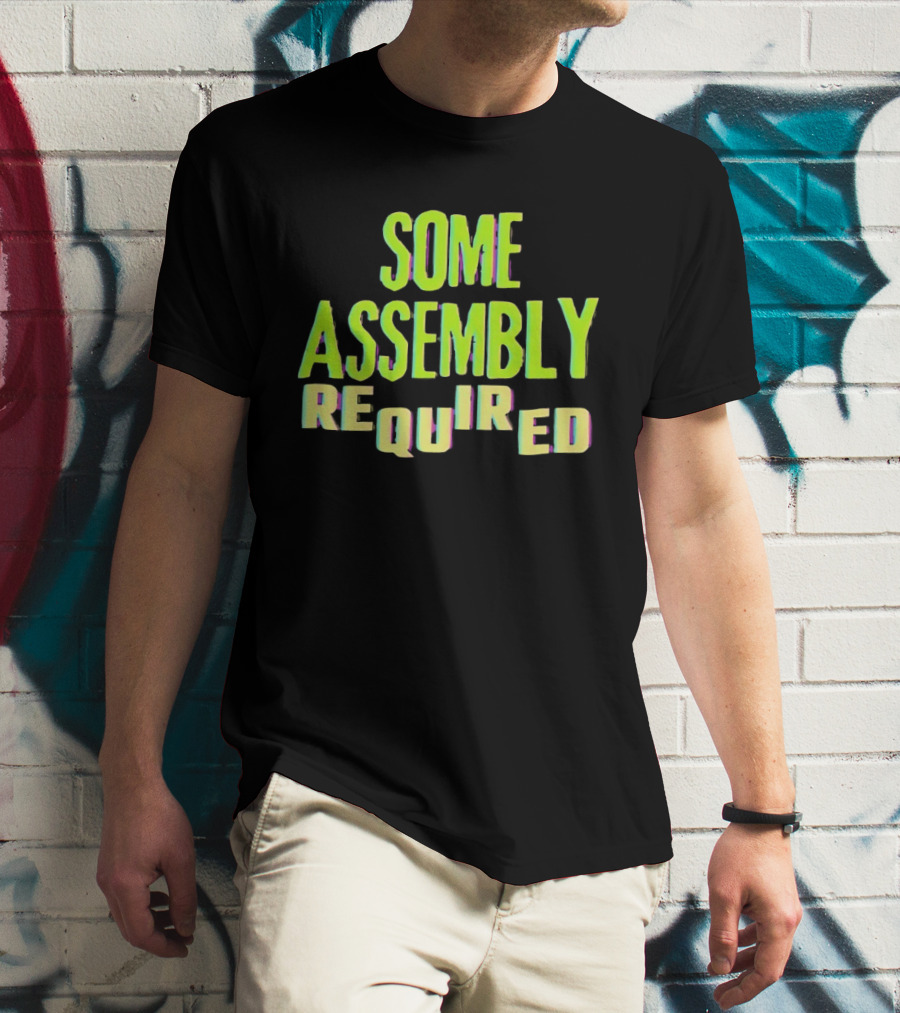Some Assembly Required Block Style Multicolor T-Shirt