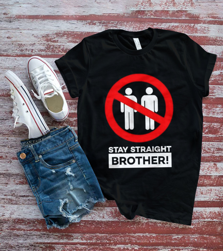 Stay Straight Brother Circle Cross Stencil T-Shirt