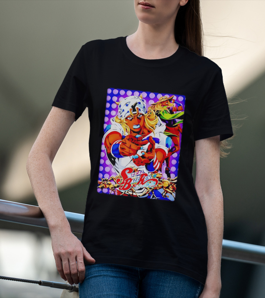 Steal Ball Run Anime JoJo's Bizarre Adventure Colorful Manga T-Shirt