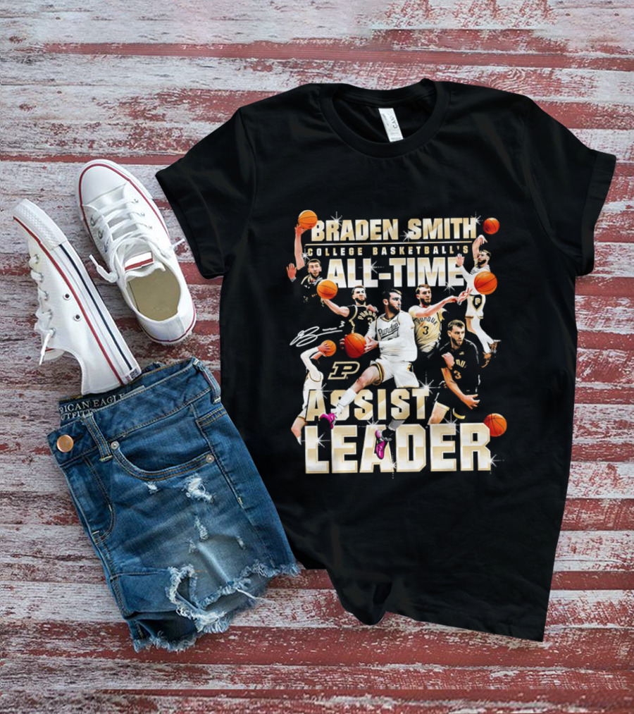 Braden Smith College Basketball's All Time Assist Leader Purdue Boilermakers T-Shirt