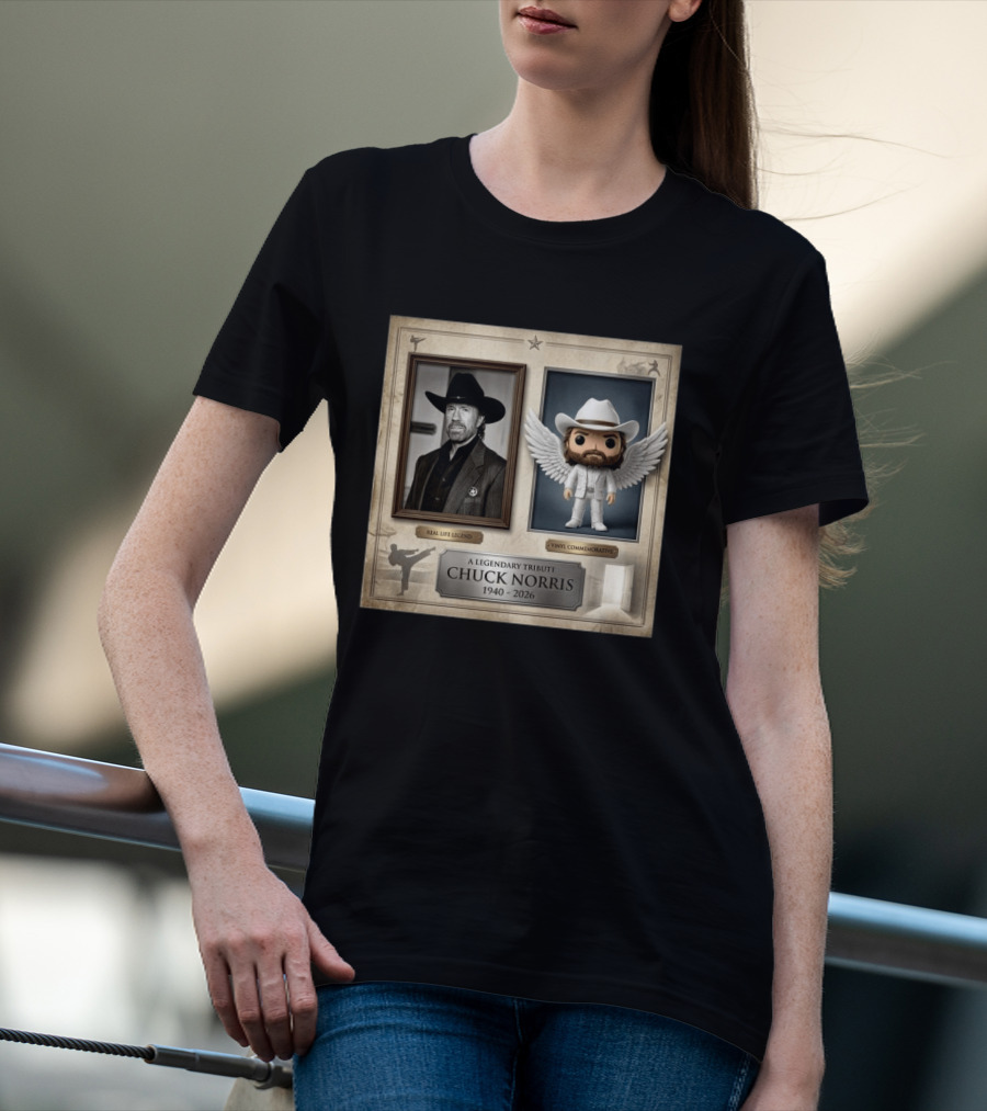 A Legendary Tribute Chuck Norris Real Life Legend Vinyl Commemorative 1940 2026 T-Shirt